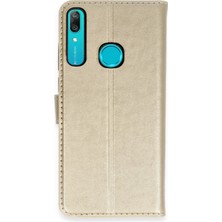 Newface Huawei Y6 Prime Kılıf Trend S Plus Kapaklı Kılıf - Gold