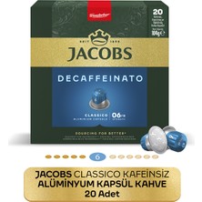 Jacobs Classico Kafeinsiz Nespresso Uyumlu Alüminyum Kapsül Kahve 20 Kapsül