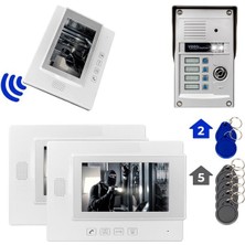 SiHako 37T4 2 Daire 7'' Nfc Destekli Görüntülü Diafon Kapı Zili Interkom Akıllı Ev Güvenliği S