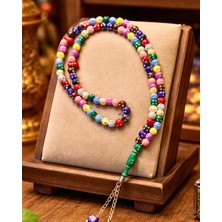 Sufi Tesbih Esans Ve Hediyelik Renkli Plastik Tesbih – 99’lu Çok Renkli Boncuklu Hafif ve Dayanıklı Günlük Kullanım Tesbihi