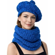 Uretti - Emine 9106 0257 El Örgüsü Kadın Bere ve Boyunluk Takımı – 2’li Kışlık Akrilik Örgü Set