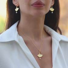 Necati Gün Istiridye Incili Sarkıt Gold Gümüş Set