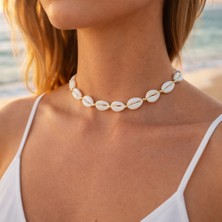 Fynbos Deniz Kabuklu Makrome Ayarlanabilir Choker Kolye | Yazlık Plaj Bohem Kadın Kolye