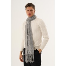 Alexander Gardi Saç Örgü Desenli Püsküllü Atkı