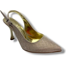 Defne 181-26 Simli Arkası Açık Ince Topuk Kadın Stiletto