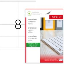 Tanex Etiket Tw 105X72MM Yapışkanlı TW-2408 A4 Lazer Etiket - 15 Adet