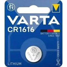 Varta CR1616 3V Elektronik Lityum Pil Yüksek Performans ve Uzun Ömür 1 Adet Almanya Üretimi