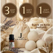 La Patria 3 Adet Xxxl Yün Kurutma Topu - 1 Adet kese - 1 Adet esansiyel ucucu yağ