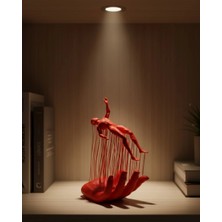 Shopwave 3D El Üzerinde Insan Figürü Kırmızı Sanatsal Masa Üstü Dekor 12X18 cm