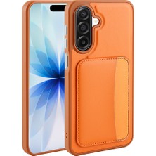 StilStoreTr Galaxy A17 Kılıf Kartlıklı Zore X-Kart Silikon Kapak - Turuncu