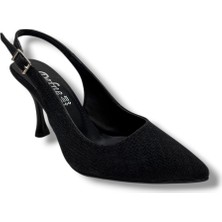 Defne 181-26 Simli Arkası Açık Ince Topuk Kadın Stiletto