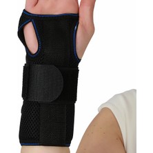 El Bilek Ateli Başparmak Destekli Airtex Çift Taraf (Mavi Biye)