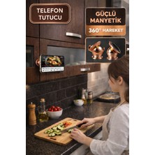 Toyfest Rose 360° Mıknatıslı Metal Telefon Tutucu – Torpido & Dolaba Yapışan Manyetik Stand