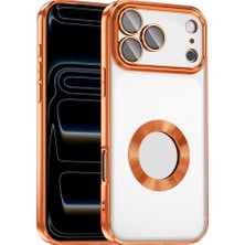 iPhone 17 Pro Kılıf Kamera Korumalı Logo Gösteren Zore Omega Kapak - Turuncu