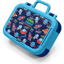 Coral High Kids Lacivert Mavi Uzay Desenli Paslanmaz Çelik Beslenme Kabı 39221
