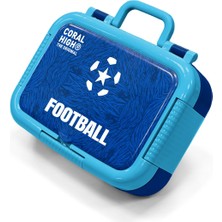 Coral High Kids Lacivert Saks Futbol Desenli Paslanmaz Çelik Beslenme Kabı 39204
