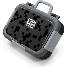 Coral High Kids Siyah Blok Desenli Paslanmaz Çelik Beslenme Kabı 39201