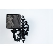  Massarelli Damask Tekli Zamak Metal Siyah Aplik - Desenli Antrasit Şapkalı