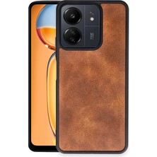 Newface Xiaomi Redmi 13C Kılıf Aras Deri Kapak - Taba