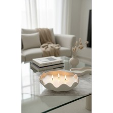 El Yapımı Modern Tasarım Dekoratif Istiridye Tabak Soya Mum (14X16)