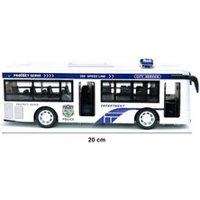 Vardem Oyuncak Açılır Kapılı Sesli ve Işıklı Polis Otobüsü - 20 cm Şehir Hizmet Aracı