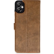 Newface Samsung Galaxy A05 Kılıf Trend S Plus Kapaklı Kılıf - Taba