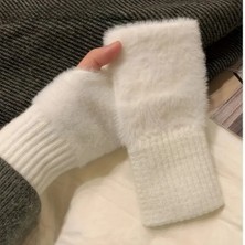 Hitit Socks Kadın 1 Çift Kışlık Parmaksız Termal Esnek Polarlı Peluş Eldiven