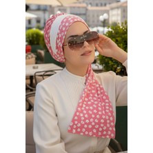 Aişe Tesettür Pudra Taç Desenli Atkılı Bone