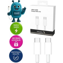 Renklime Vivo Y28 Uyumlu 60W Type-C To Type-C Örgülü Şarj ve Data Kablosu (1m)