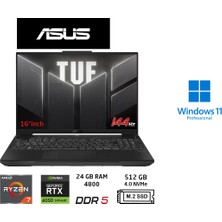 Asus tuf Gaming A16 FA607NUG-RL211 6gb RTX4050 140W Amd Ryzen 7 7445HS 24GB Ram 512GB SSD 16 Inç Fhd+ 144Hz WINDOWS11 Pro