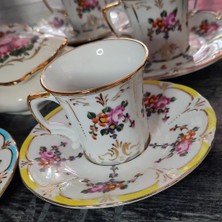 Manushum El Boyama Porselen Yasemin Türk Kahve Fincanı-Sarı 1 Adet