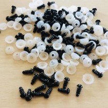 Uslucan Alışveriş Amigurumi Kilitli Göz Saf Siyah 12 mm (100 Çift)