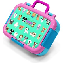 Coral High Kids Su Yeşili Neon Pembe Köpek Desenli Paslanmaz Çelik Beslenme Kabı 39217