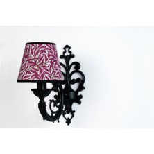  massarelli Artur Tekli Aplik Siyah-Fuşya Çiçekli