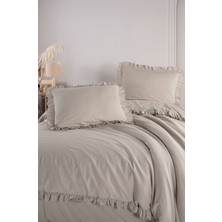 Macas Home Hemera %100 Pamuklu Fırfırlı Vintage Tek Kişilik Nevresim Takımı 160*220