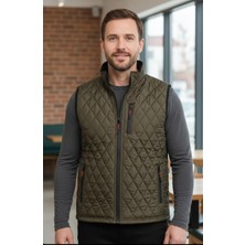 Hamitogulları Haki Ters Fermuarlı Polarlı Yelek