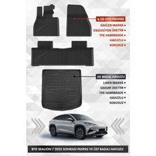 Sahler Byd Sealion 7 2025 ve Sonrası Uyumlu 4.5d Premium Havuzlu Oto Paspas ve Lıner Üst Bagaj Havuzu Set