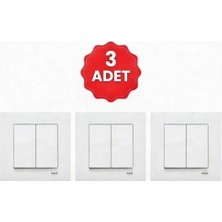 Viko Meridian 3 Adet Beyaz Komütatör (Ikili Anahtar) Çerçeveli Set 90967002