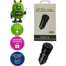 Renklime 38W Araç Şarj Cihazı – Çift USB Çıkışlı | Type-C + Qc 3.0 | Model: Mc-05