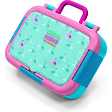 Coral High Kids Su Yeşili Neon Pembe Flamingo Desenli Paslanmaz Çelik Beslenme Kabı 39210
