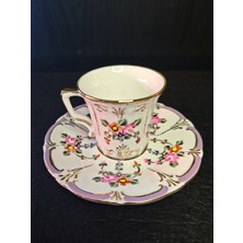 Manushum El Boyama Porselen Yasemin Türk Kahve Fincanı-Lila 1 Adet