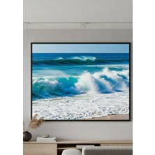 Safir Design Modern Dekorasyon Için Okyanus Dalga Serisi Çerçeveli Tablo