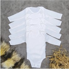 Vieso 5'li %100 Pamuk Uzun Kollu Bebek Çıtçıtlı Body Zıbın Atlet