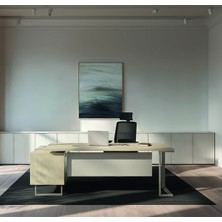 Nehir Ofis Mobilyaları Zeta Etajerli Makam Yönetici Ofis Masa Takımı