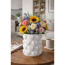 Juli Modern Dalga Tasarım 14X14 Dekoratif Vazo