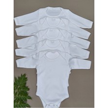 Vieso 5'li Uzun Kollu Pamuklu Zarf Yaka Body Zıbın Kız Erkek Çıtçıtlı