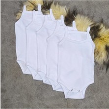 Vieso 5li Ip Askılı Pamuklu Beyaz Çıtçıtlı Ip Askılı Bebek Atlet Body Zıbın