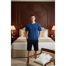 Kly Yeni Sezon Büyük Beden Midi Yaka Şortlu Lüx Tasarım Pijama Takımı