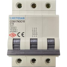 Metesan 3X10A C Tipi W Otomat Sigorta