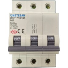 Metesan 3X32A B Tipi W Otomat Sigorta